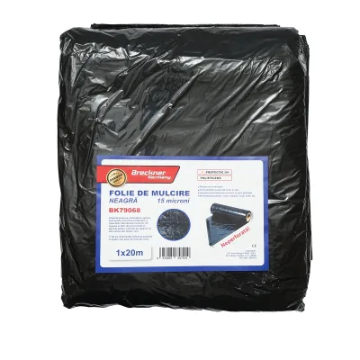 Set 10 pezzi di foglio per pacciamatura, anti-erbacce 1x20m, 15 microni, nero non perforato, protezione UV Breckner Germany