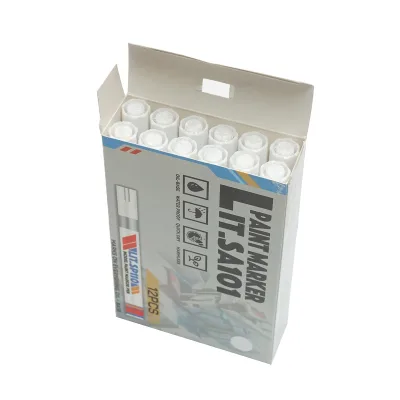 SET 12 pezzi. Pennarello a base di olio bianco, impermeabile, ad asciugatura rapida - immagine 2