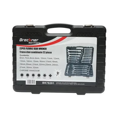 Set 22 chiavi combinate con cricchetto Snodate CrV 6-32 mm Breckner Germany - immagine 2