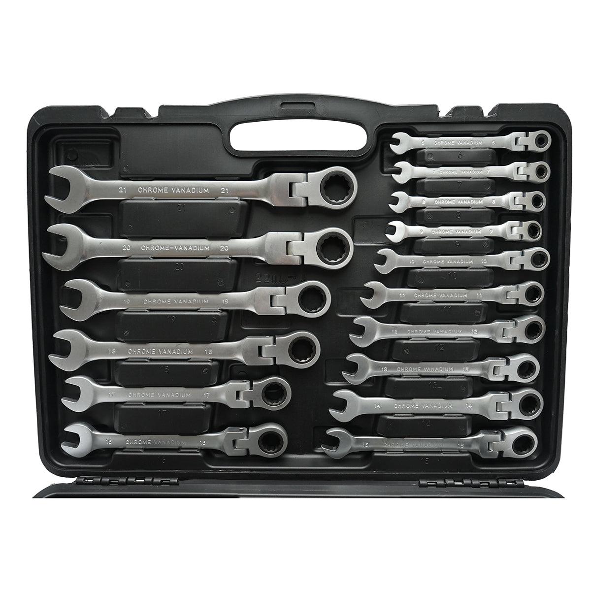 Set 22 chiavi combinate con cricchetto Snodate CrV 6-32 mm Breckner Germany - immagine 4