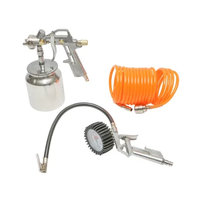 Set 3 pezzi per aria compressa: verniciatura e gonfiaggio