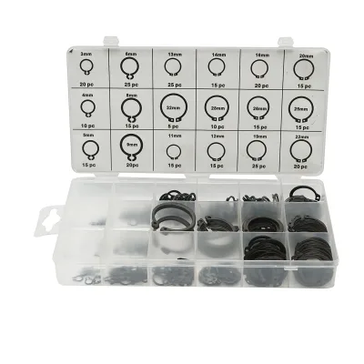 Set anelli di sicurezza Seeger esterni 3–32 mm, 300 pezzi