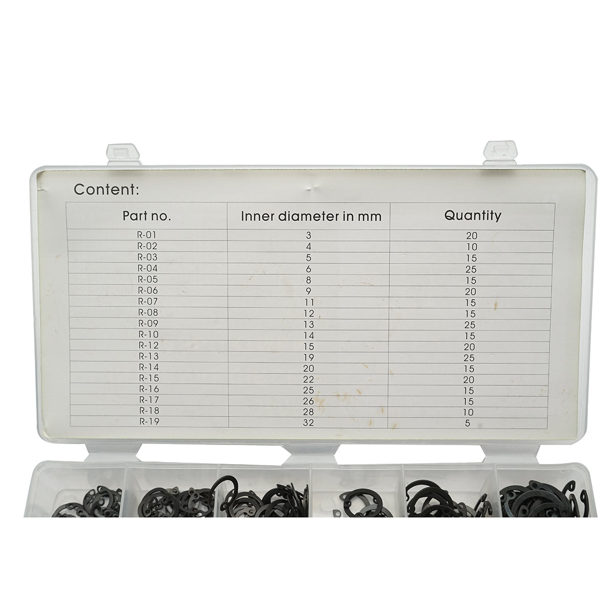 Set anelli di sicurezza Seeger interni 3–32 mm, 300 pezzi - immagine 4