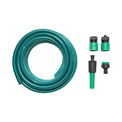 Set avvolgitubo da giardino 12mm x 7.5m con adattatore 3/4-1/2, connettori e ugello regolabile 1/2