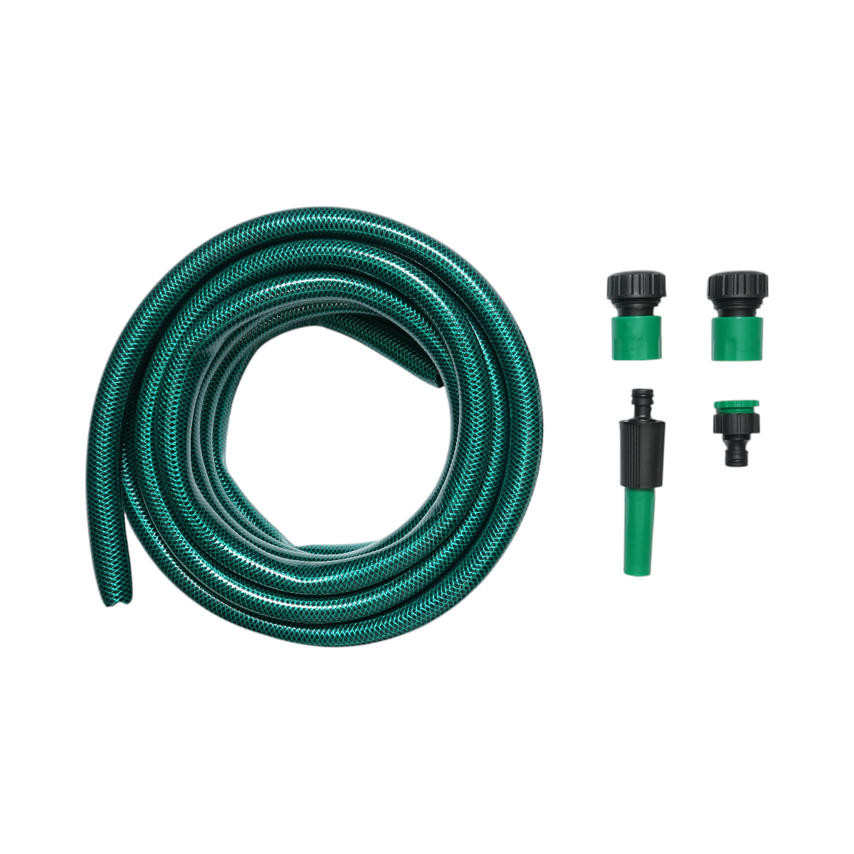 Set avvolgitubo da giardino 19mm x 7.5m con adattatore 3/4-1/2, connettori e ugello regolabile 1/2