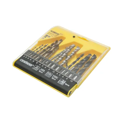 Set Crownman da 16 pezzi di punte da trapano a gambo cilindrico da 2-10 mm per legno, metallo, cemento - immagine 2
