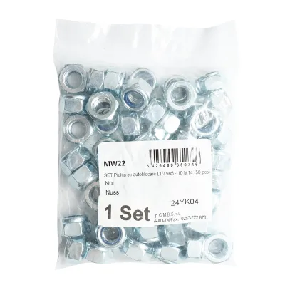 Set dadi autobloccanti zincati DIN 985 M14 G10 50 pezzi - immagine 2