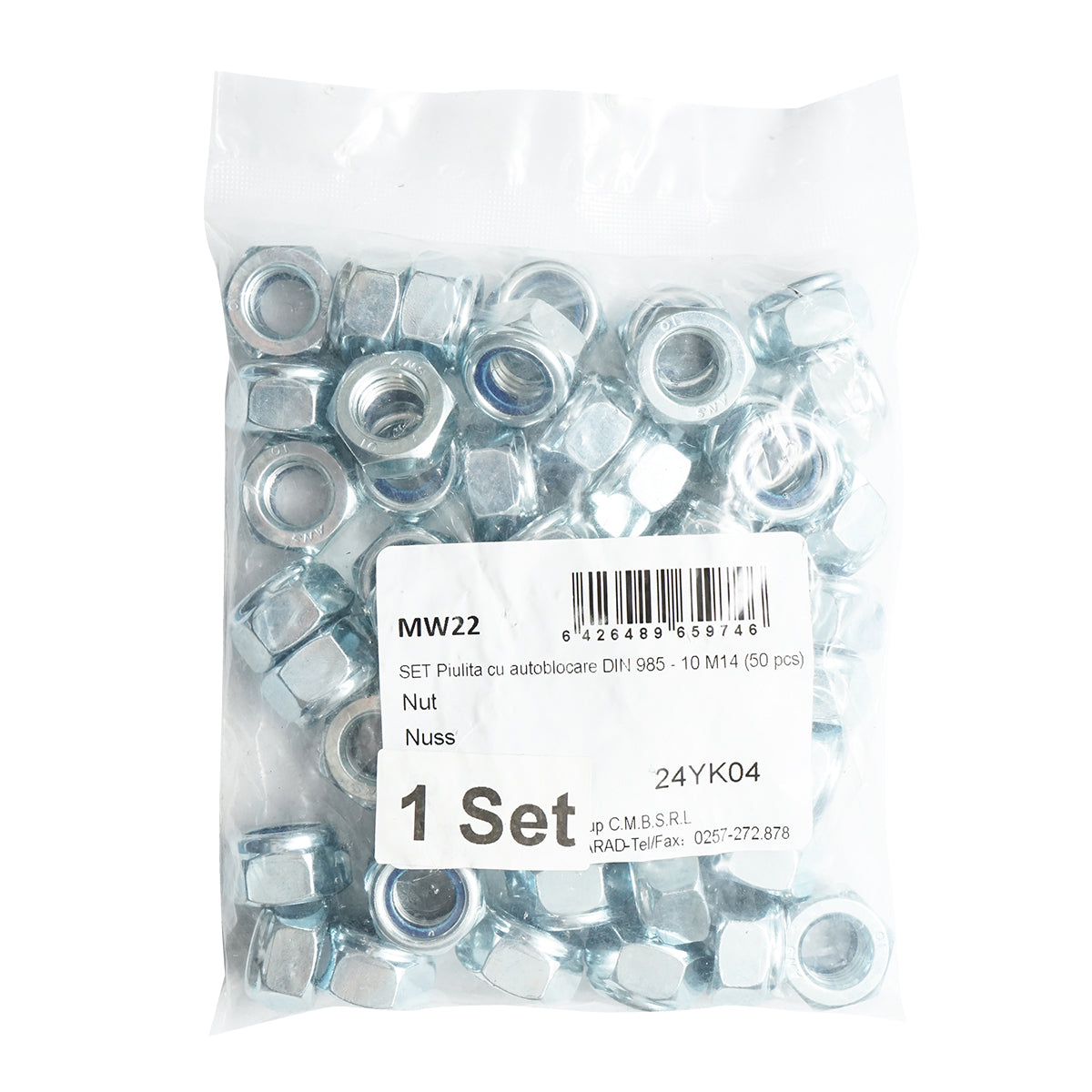 Set dadi autobloccanti zincati DIN 985 M14 G10 50 pezzi - immagine 2