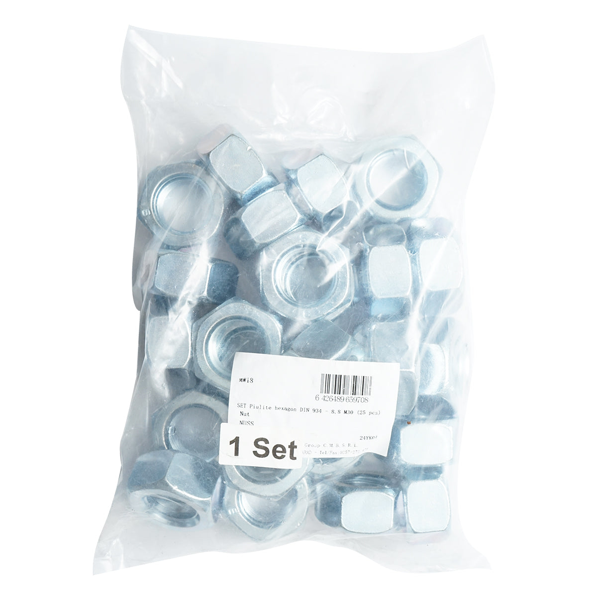 Set dadi esagonali DIN 934-8.8 M30 25 pezzi - immagine 2