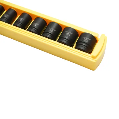 Set di 10 chiavi a bussola a impatto da 10-24 mm, attacco quadro da 1/2 pollice, materiale Cr-Mo, standard DIN 3121, Crownman Industrial. - immagine 3