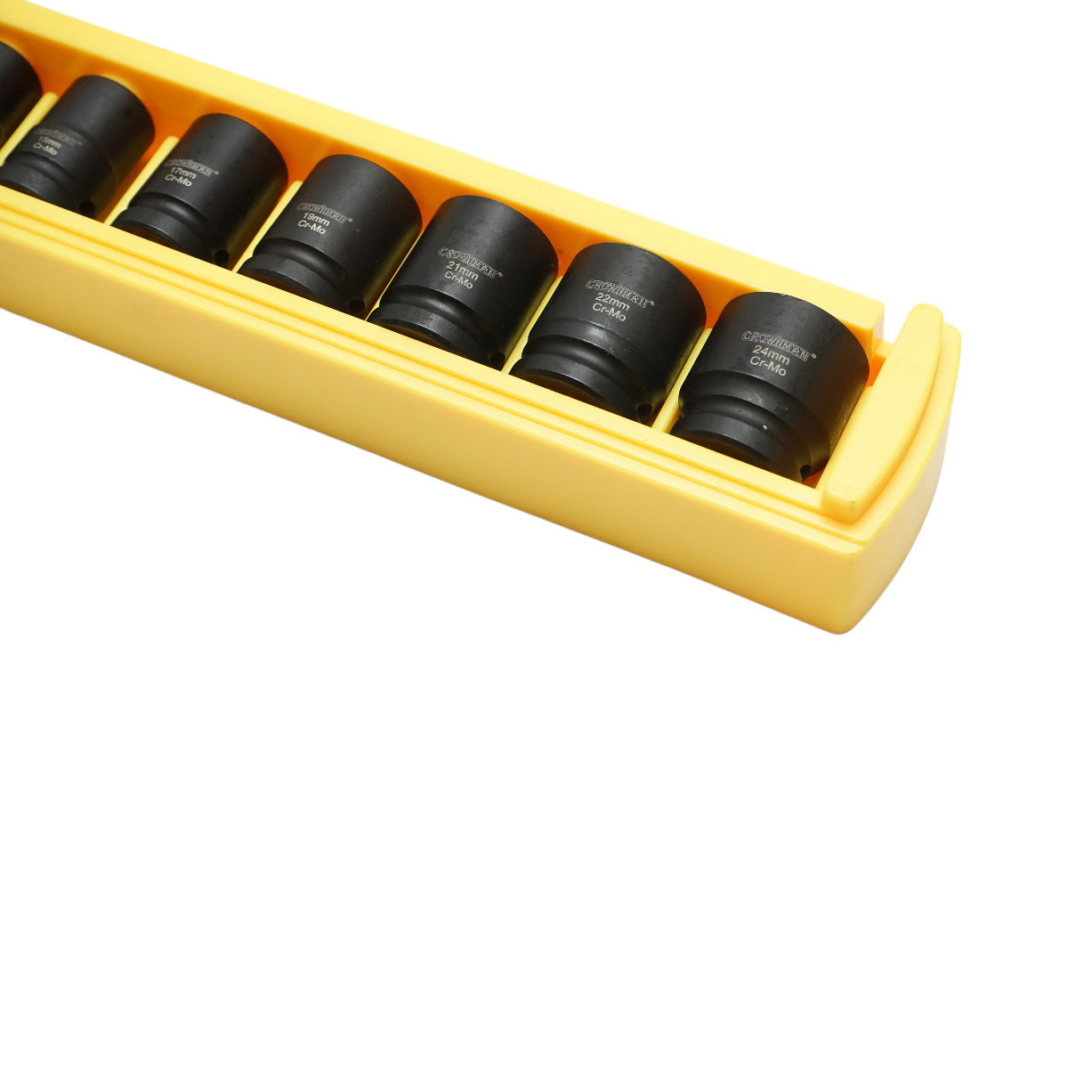 Set di 10 chiavi a bussola a impatto da 10-24 mm, attacco quadro da 1/2 pollice, materiale Cr-Mo, standard DIN 3121, Crownman Industrial. - immagine 3