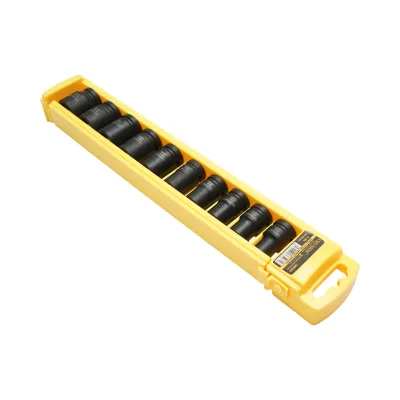 Set di 10 chiavi a bussola a impatto da 10-24 mm, attacco quadro da 1/2 pollice, materiale Cr-Mo, standard DIN 3121, Crownman Industrial. - immagine 2