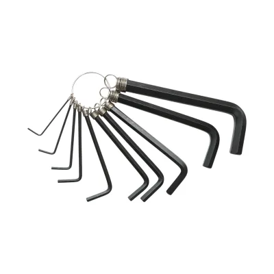 Set di 10 chiavi esagonali a brugola da 1,5 a 10 mm, acciaio al carbonio HRC 48-52 Crownman