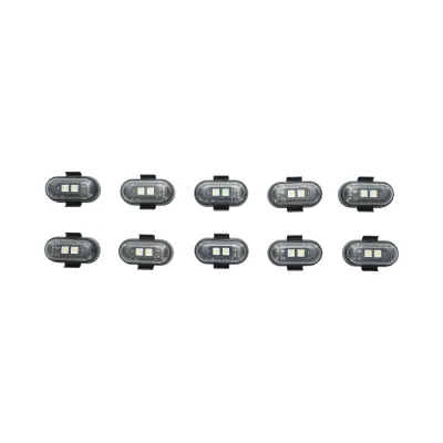 Set di 10 luci stroboscopiche LED RGB con telecomando, 10 modalità, 8 colori, batteria al litio ricaricabile da 110 mAh USB-C IP65 - immagine 2