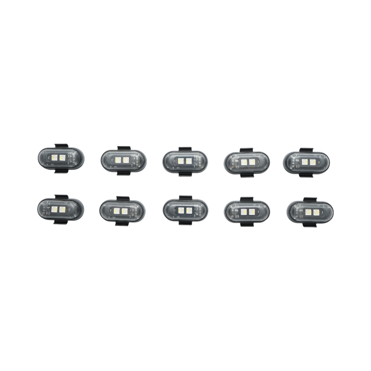 Set di 10 luci stroboscopiche LED RGB con telecomando, 10 modalità, 8 colori, batteria al litio ricaricabile da 110 mAh USB-C IP65 - immagine 2