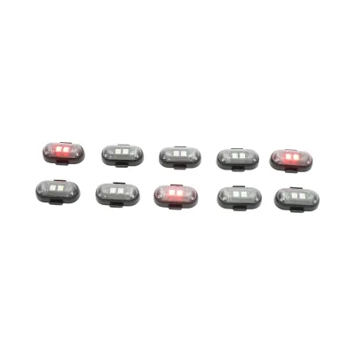 Set di 10 luci stroboscopiche LED RGB con telecomando, 10 modalità, 8 colori, batteria al litio ricaricabile da 110 mAh USB-C IP65 - immagine 4