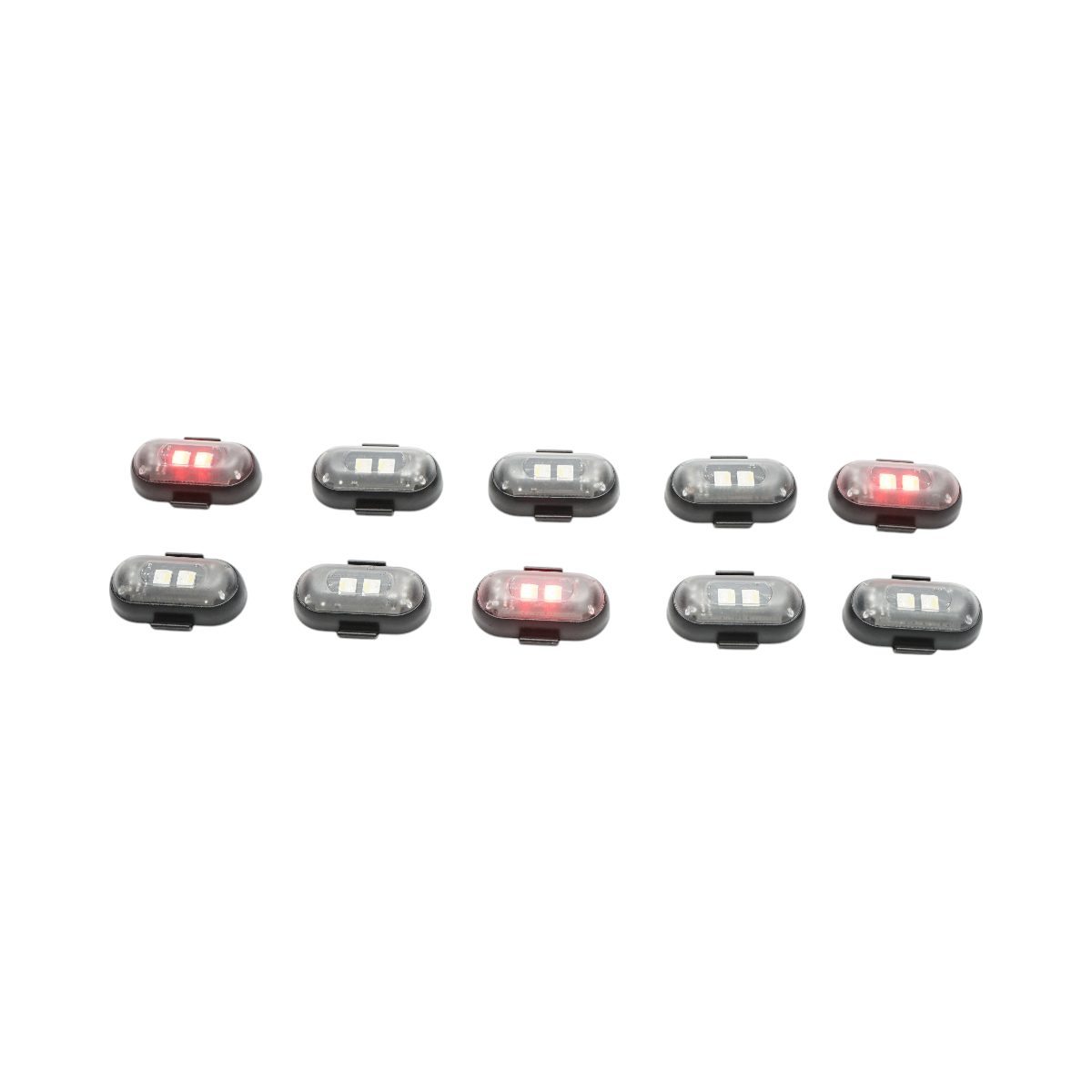Set di 10 luci stroboscopiche LED RGB con telecomando, 10 modalità, 8 colori, batteria al litio ricaricabile da 110 mAh USB-C IP65 - immagine 4