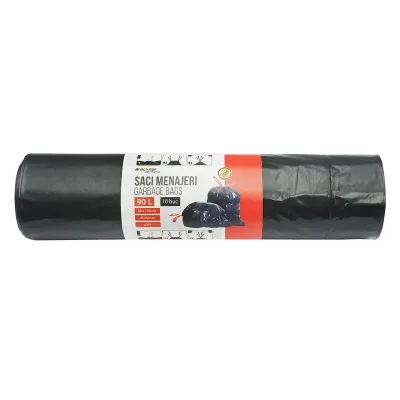 Set di 10 sacchi per rifiuti domestici da 90 litri, 80x100 cm, 45 micron, in LDPE. Breckner Germany