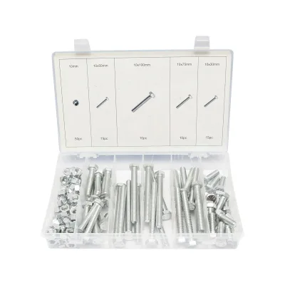 Set di 100 viti M10 con testa esagonale e dadi - immagine 2