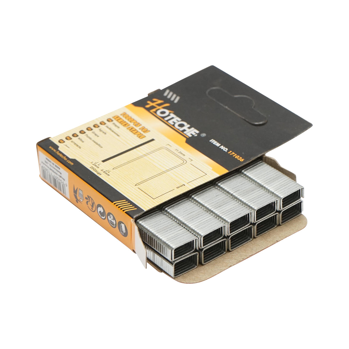 Set di 1000 punti 10J per pinzatrice manuale per tappezzeria 11,2x6mm Hoteche - immagine 2