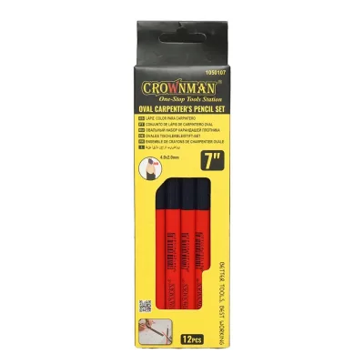Set di 12 matite ovali per falegnameria e edilizia, 178x4,2x2 mm, marca Crownman.
