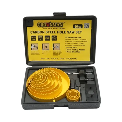 Set di 12 punte circolari da 19-127 mm per cartongesso, legno, PVC 16 pezzi Crownman