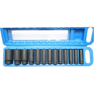 Set di 13 chiavi a bussola a impatto lunghe da 10-32 mm, quadrate da 1/2 pollice in acciaio Cr-Mo Breckner Germany - immagine 3