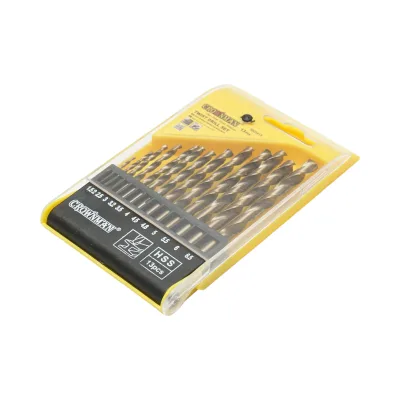 Set di 13 punte elicoidali HSS 1,5-6,5 mm DIN 338 con gambo cilindrico per metallo Crownman - immagine 2