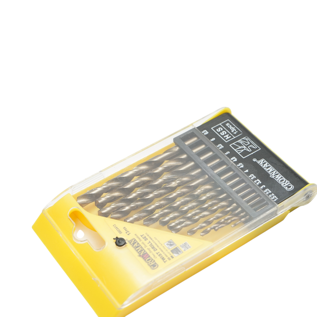 Set di 13 punte elicoidali HSS 1,5-6,5 mm DIN 338 con gambo cilindrico per metallo Crownman - immagine 3