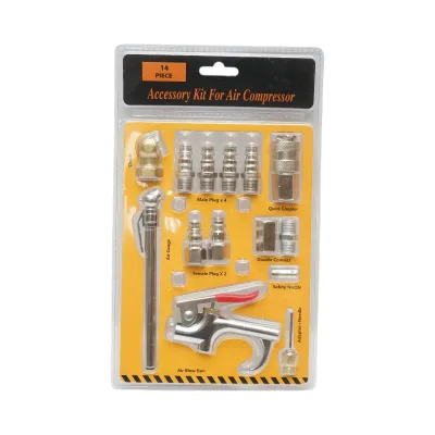Set di 14 accessori per compressore d'aria con pistola di soffiaggio, connettori e attacchi rapidi universali - immagine 2