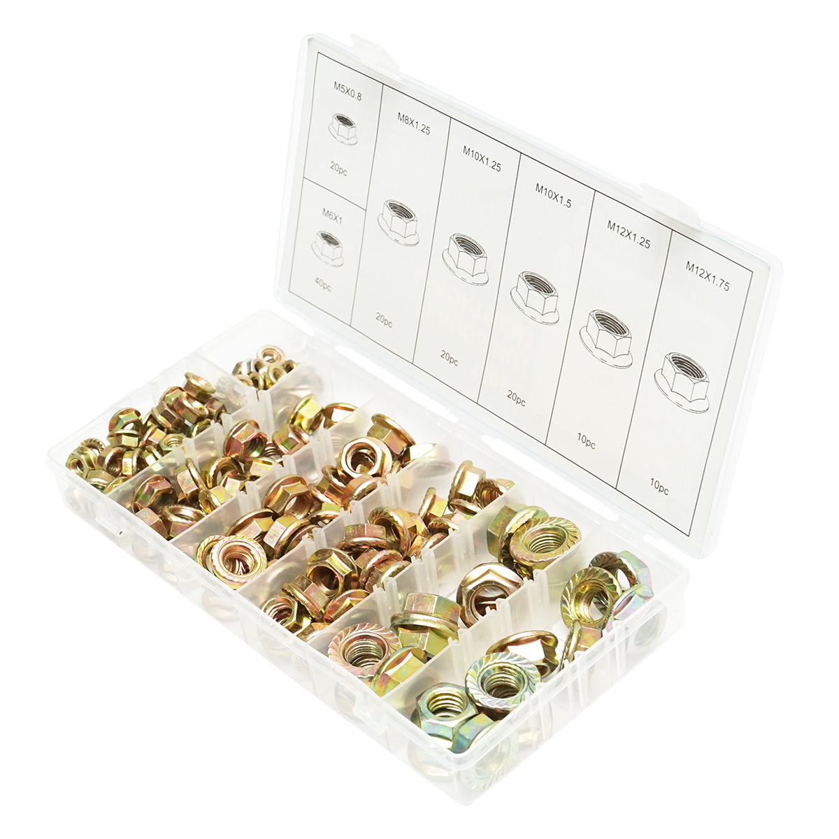 Set di 140 dadi autobloccanti con flangia Breckner Germany