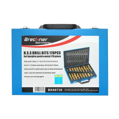 Set di 170 punte HSS per metallo DIN338 Breckner Germany - immagine 2