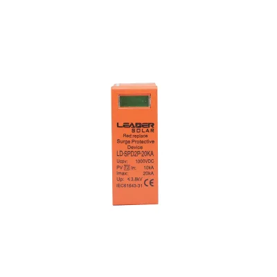 Set di 2 cartucce per scaricatore di sovratensione DC SPD 2P-20KA 1000V Leader - immagine 2