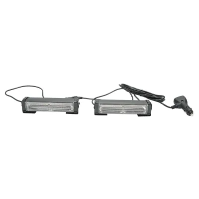 Set di 2 lampade LED gialle 12V, 18W, 17 modalità stroboscopiche, alloggiamento in alluminio 165x42x42mm