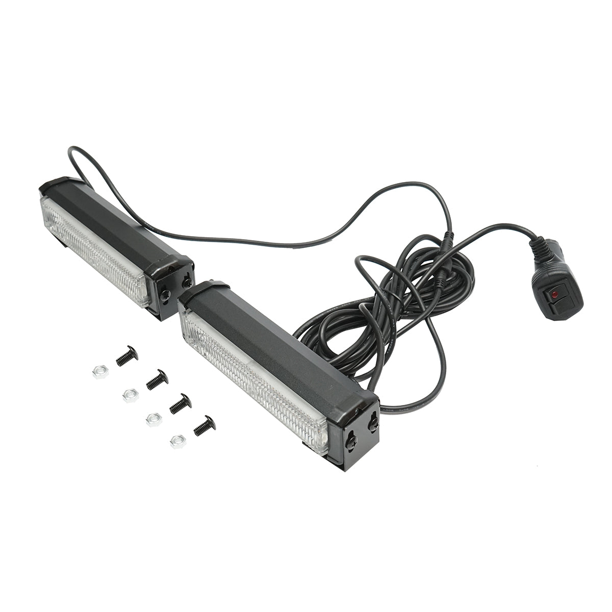 Set di 2 lampade LED gialle 12V, 18W, 17 modalità stroboscopiche, alloggiamento in alluminio 165x42x42mm - immagine 2