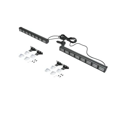 Set di 2 lampade stroboscopiche a LED con ventose, 96W, 9-30V, 5 colori, 8 moduli 385x40x36mm - immagine 2