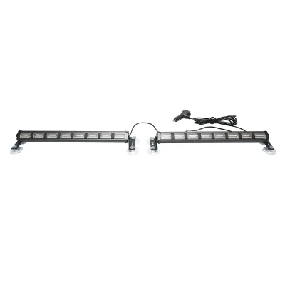 Set di 2 lampade stroboscopiche a LED con ventose, 96W, 9-30V, 5 colori, 8 moduli 385x40x36mm