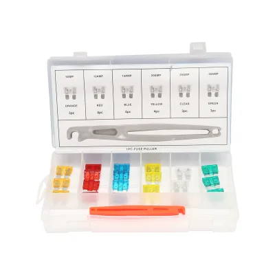 Set di 22 pezzi di fusibili piatti per auto medi e pinza per rimozione fusibili - immagine 3