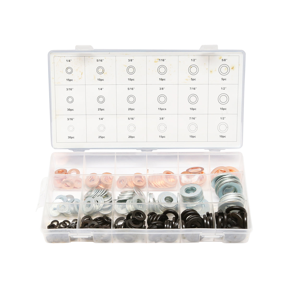 Set di 275 rondelle piane in rame e Grover - immagine 2
