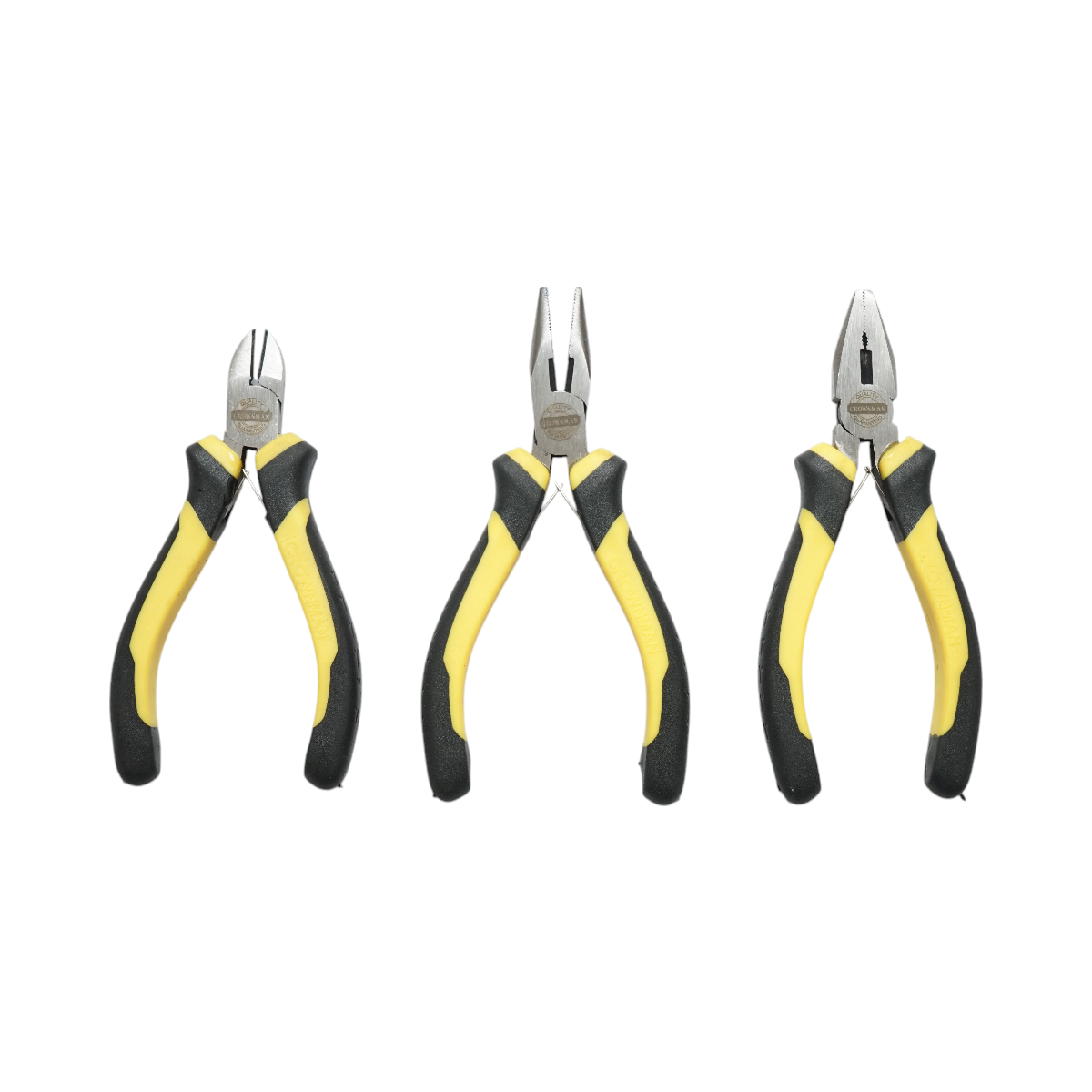 Set di 3 mini pinze combinate brevettate, a punta fine, punta affilata 115 mm Crownman - immagine 2