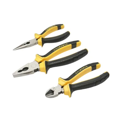 Set di 3 pinze combinate da 200 mm, 165 mm e 165 mm con punta affilata, marca Crownman Professional. - immagine 2