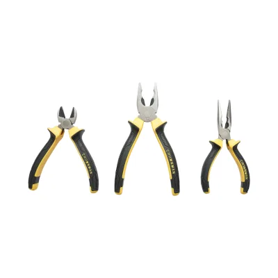 Set di 3 pinze combinate da 200 mm, 165 mm e 165 mm con punta affilata, marca Crownman Professional. - immagine 3