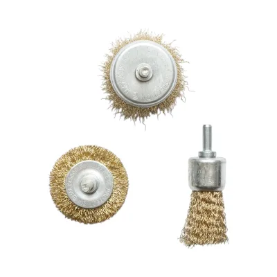 Set di 3 spazzole circolari in filo metallico: diametro 50 mm (coppa 50 mm, spazzola 25 mm, asta 6 mm), velocità massima 4500 giri/min. Breckner Germany - immagine 2