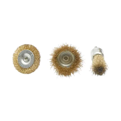 Set di 3 spazzole circolari in filo metallico: diametro 50 mm (coppa 50 mm, spazzola 25 mm, asta 6 mm), velocità massima 4500 giri/min. Breckner Germany - immagine 3