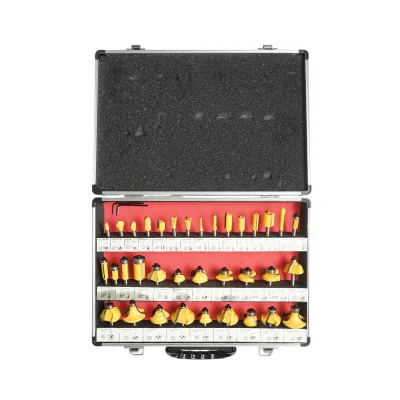 Set di 35 frese per legno con cuscinetto, albero in acciaio da 8 mm per fresatrice - immagine 2