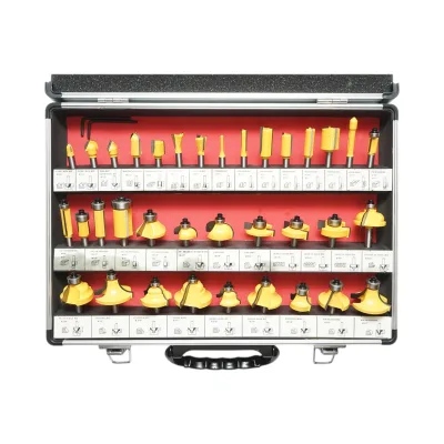 Set di 35 frese per legno con cuscinetto, albero in acciaio da 8 mm per fresatrice - immagine 3