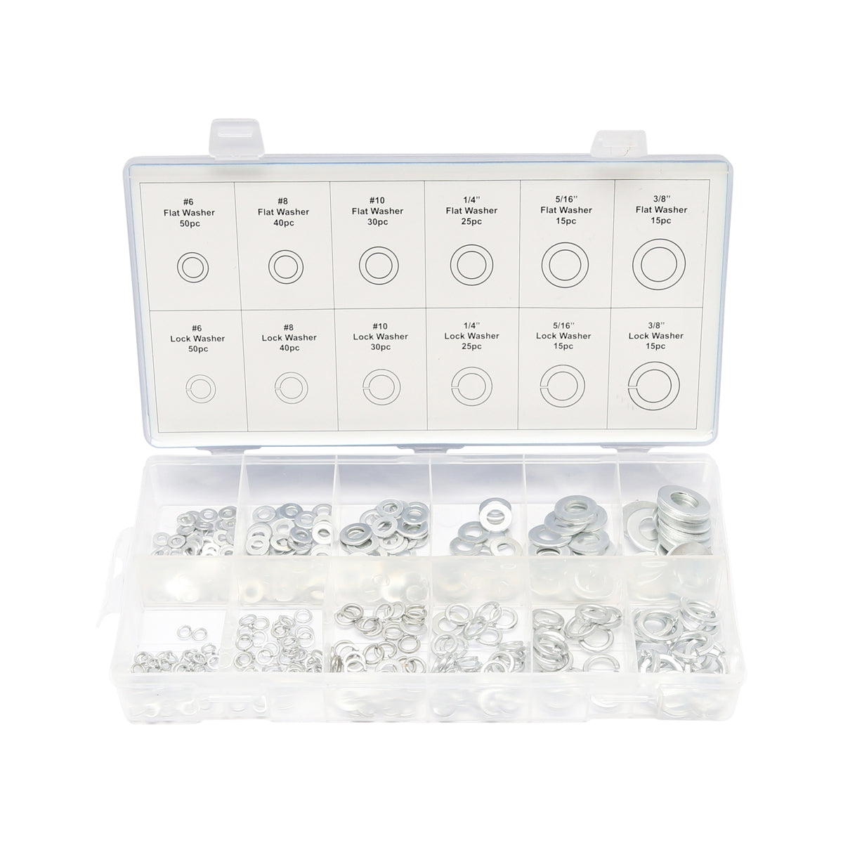 Set di 350 rondelle piane e Grover - immagine 2