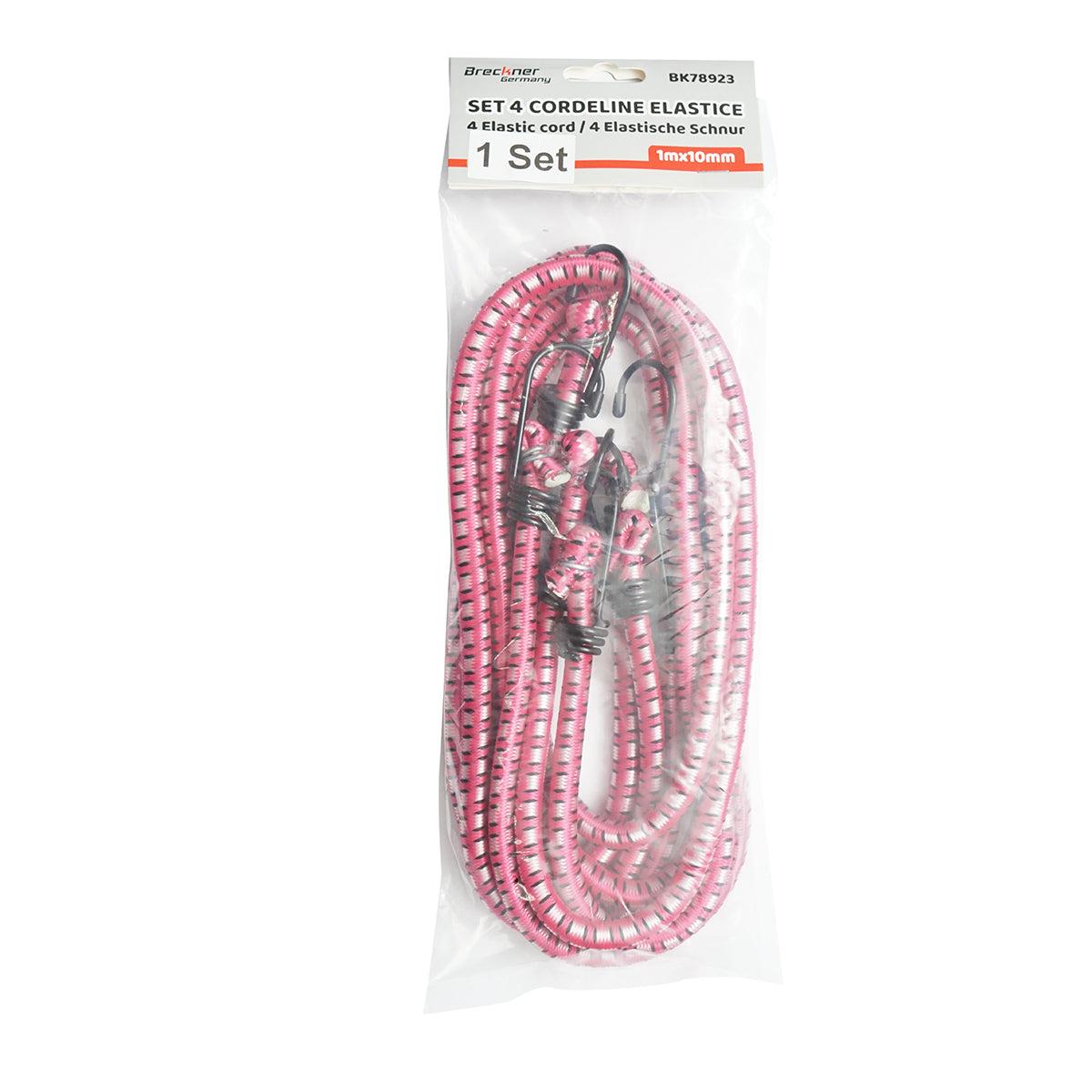 Set di 4 corde elastiche con ganci per ancoraggio carico, 10mmx100cm Breckner Germany - immagine 2