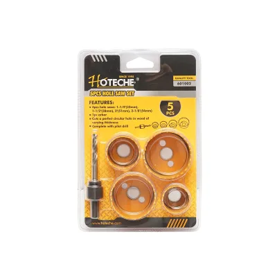 Set di 4 frese bimetalliche con adattatore mandrino per legno, cartongesso e plastica, Hoteche - immagine 2