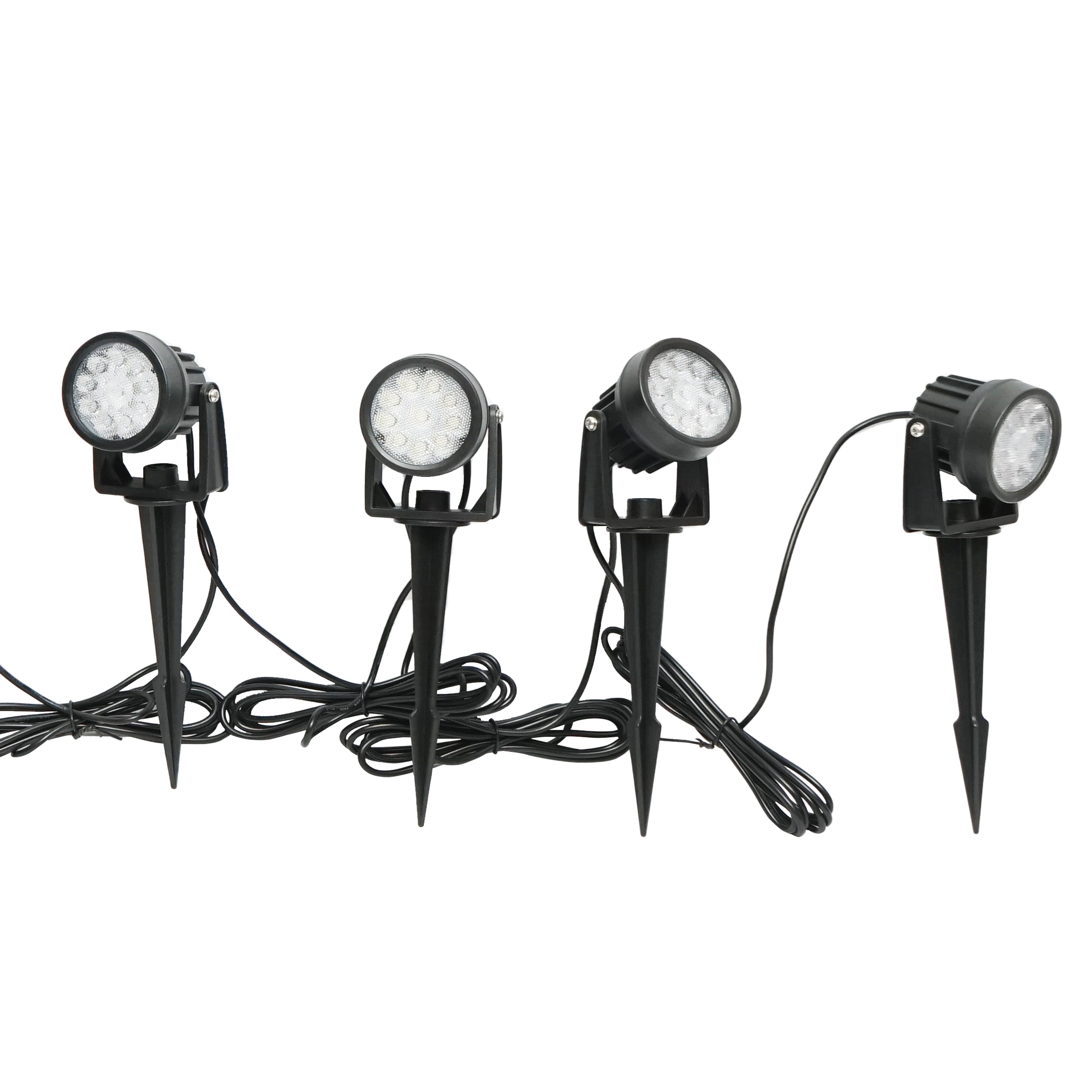 Set di 4 lampade da giardino con pannello solare 2,5W/6V e batteria 3,7V/1,8 Ah, telecomando IP65 - immagine 2